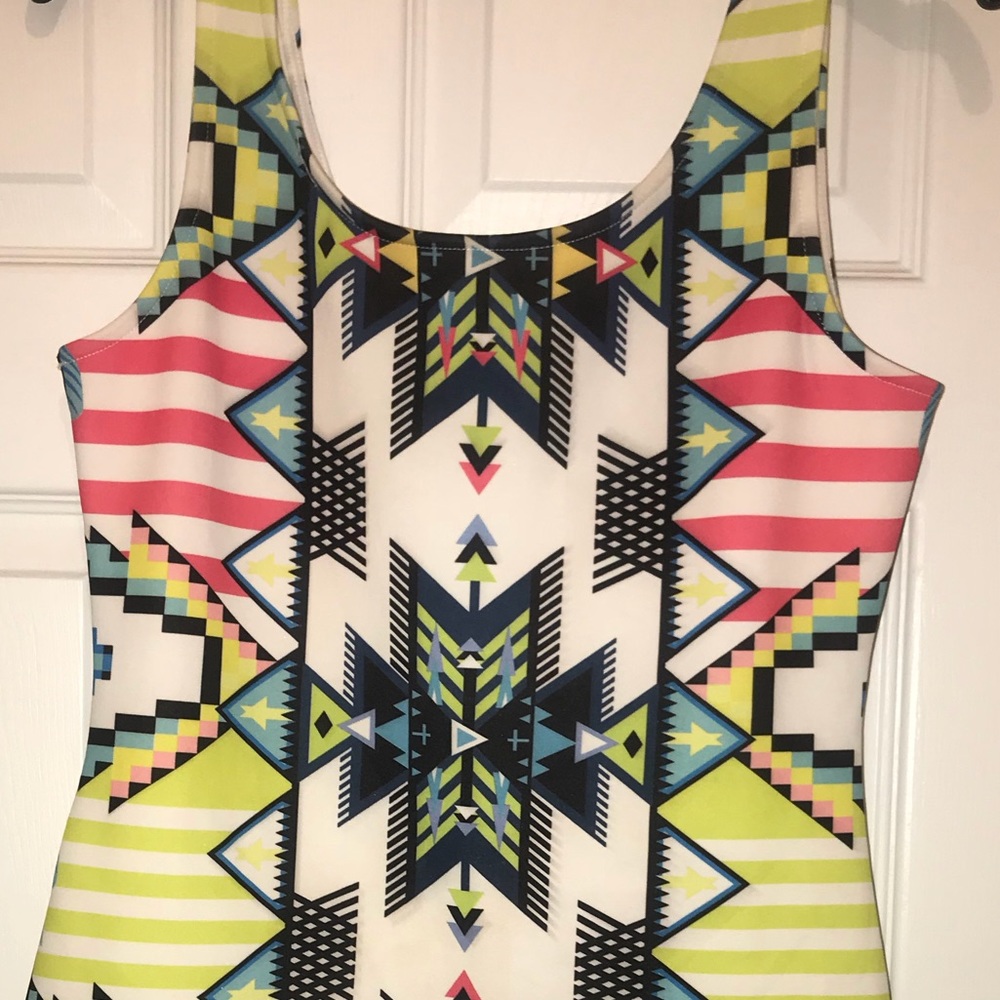 Stretchy Neon Mini Dress • Sz L
